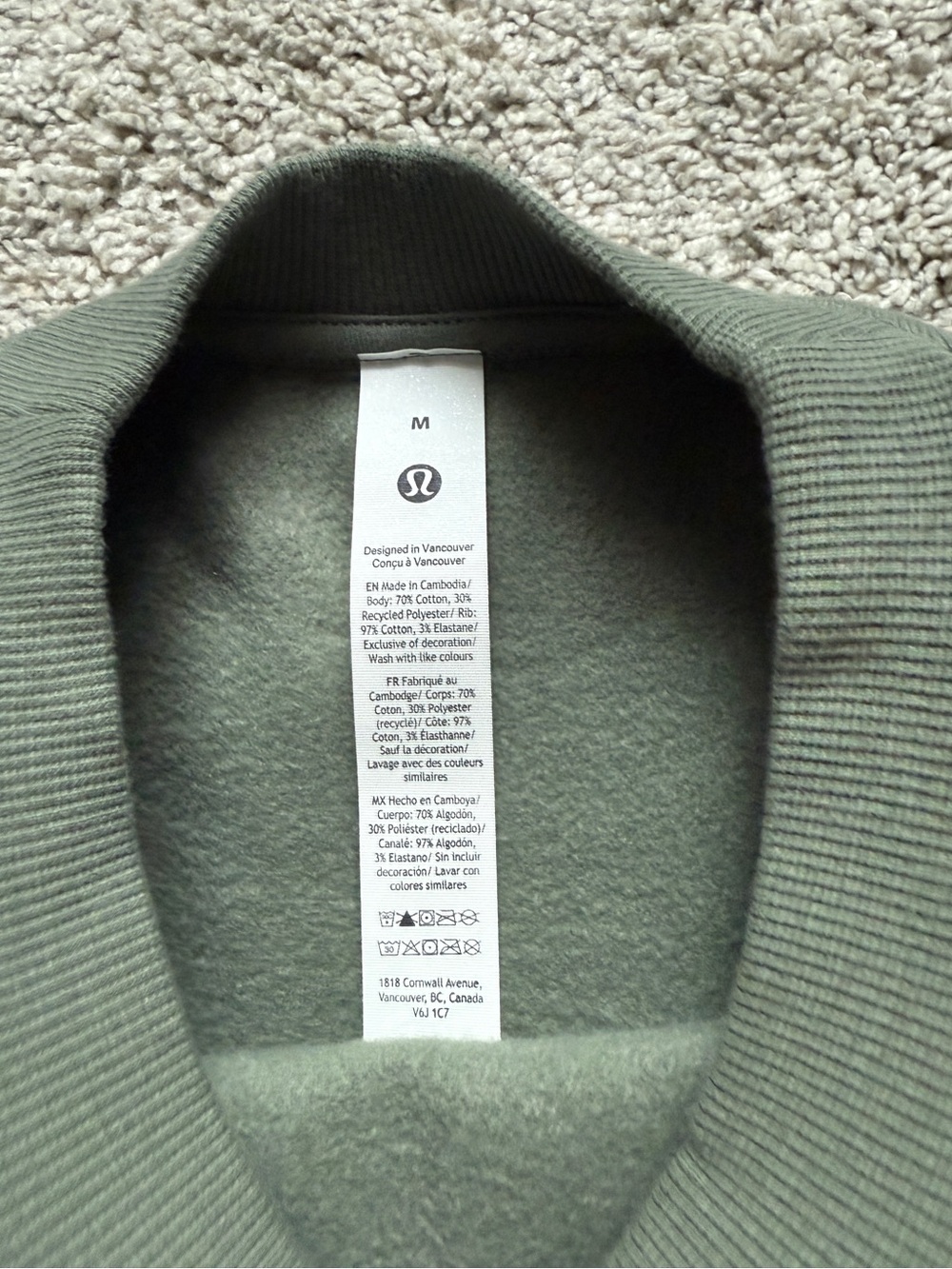 Lululemon Steady State Crewneck Oversized Sweatshirt in Willow Green Sz Medium - Picture 4 of 8